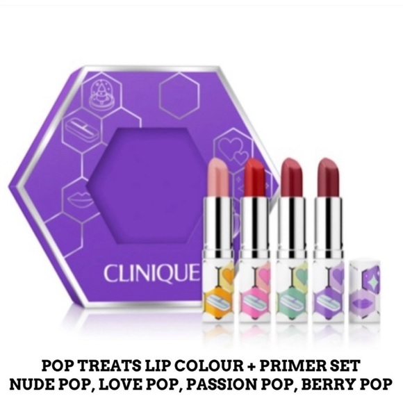 Clinique Pop Treats Lipstick + Primer Set New in Box Authentic $85 value - Picture 2 of 5
